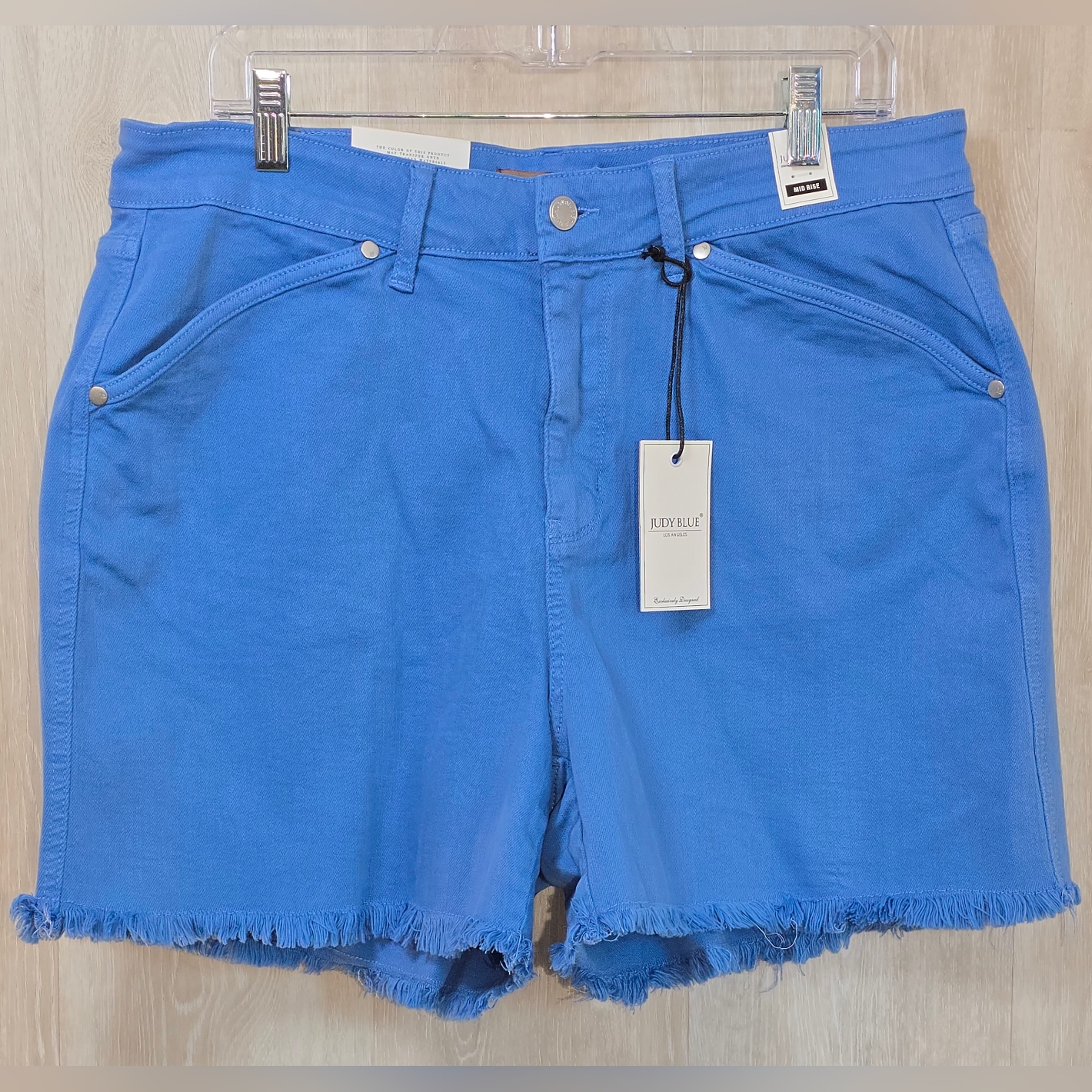 Judy Blue Women's Shorts Dyed Raw Hem Jb150267 Sky Blue 3xl Nwt New